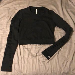 Alo Yoga Ripped Warrior Crop Sweatshirt
